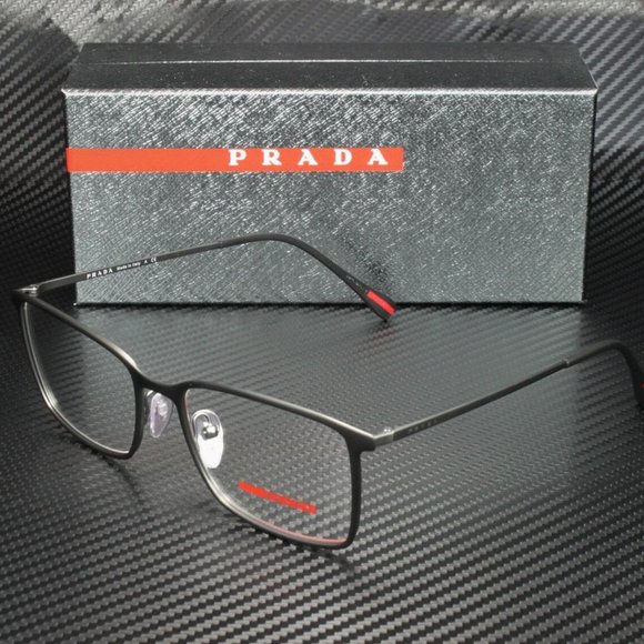 Prada Men's Black Rubber Gunmetal Eyeglasses! - Picture 1 of 4